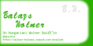 balazs wolner business card